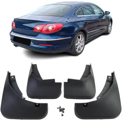 Paraspruzzi Set Anteriore e Posteriore Neri per Volkswagen Passat CC 35 08-12