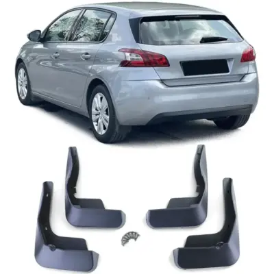 Paraspruzzi Set Anteriore e Posteriore Nero per Peugeot 308 T9 13-16