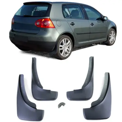 Paraspruzzi Set Anteriore e Posteriore Nero per Volkswagen Golf 5 Berlina