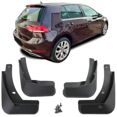 Paraspruzzi Set Anteriore e Posteriore Nero per Volkswagen Golf 7.5 17-19