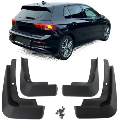 Paraspruzzi Set Anteriore e Posteriore Nero per Volkswagen Golf 8 dal 2019
