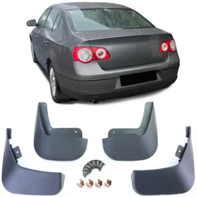 Paraspruzzi Set Anteriore e Posteriore Nero per VW Passat B6 3C 05-10
