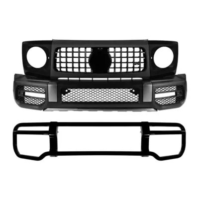 Paraurti Anteriore con Bullbar Nero e Accessori per Mercedes Classe G W464