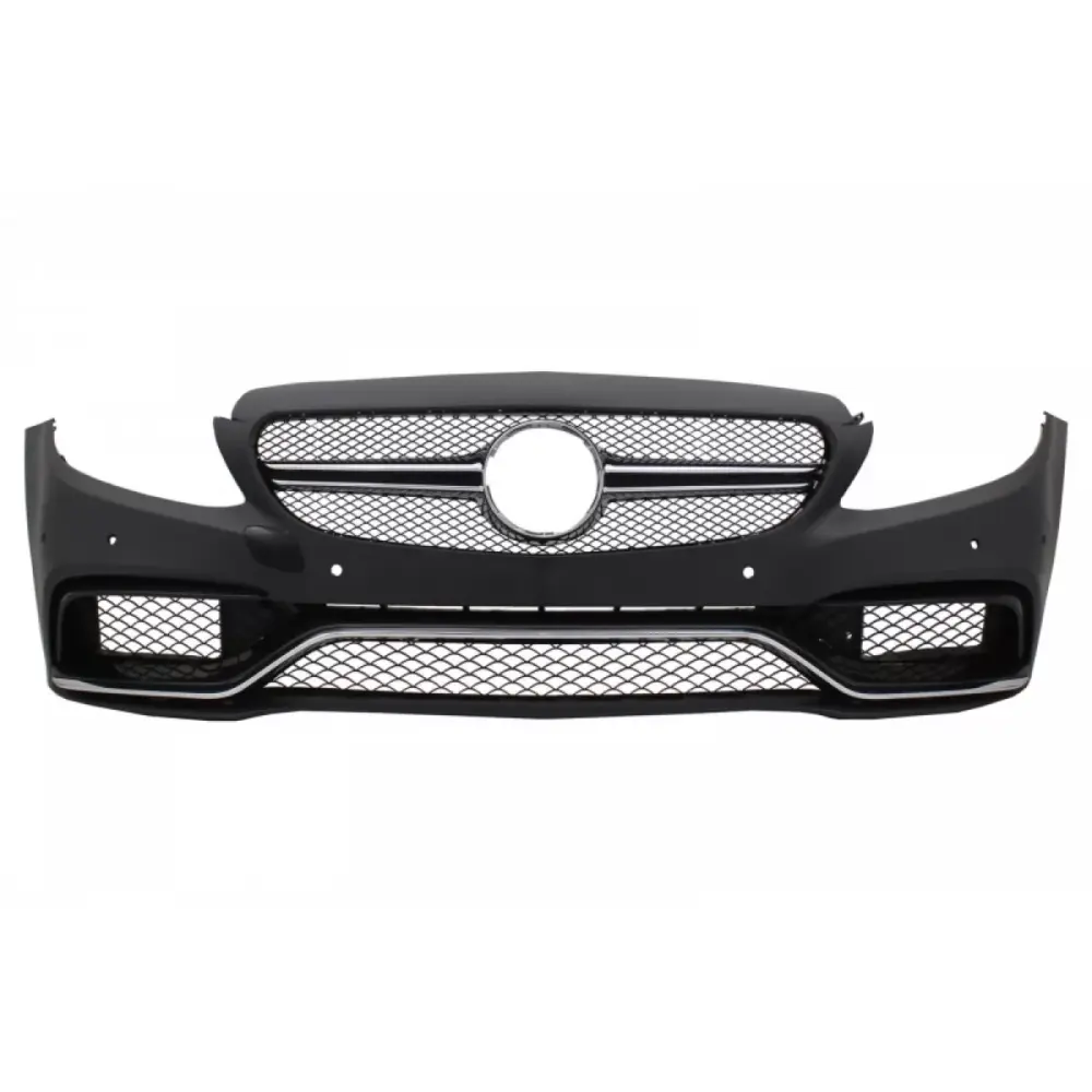 Paraurti Anteriore con Diffusore e Terminali Neri per Mercedes Classe C W205