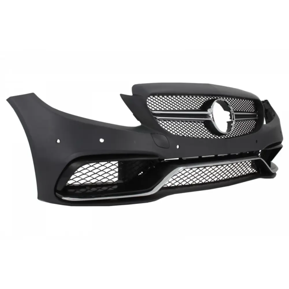 Paraurti Anteriore con Diffusore e Terminali Neri per Mercedes Classe C W205