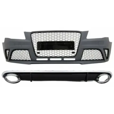 Paraurti Anteriore con Diffusore Posteriore e Terminali Scarico per Audi A4 B8