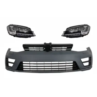 Paraurti Anteriore con Fari LED Dinamici Argento per Volkswagen Golf 7