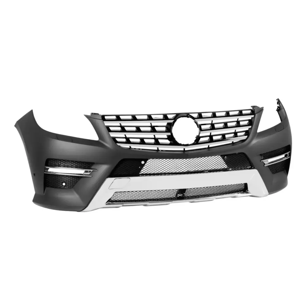 Paraurti Anteriore Design Line con Griglia 3 Razze Cromata Nera per Mercedes ml