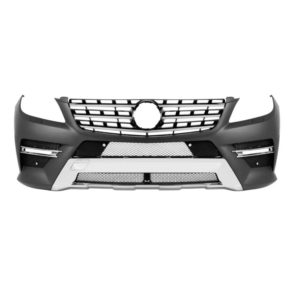 Paraurti Anteriore Design Line con Griglia 3 Razze Cromata Nera per Mercedes ml
