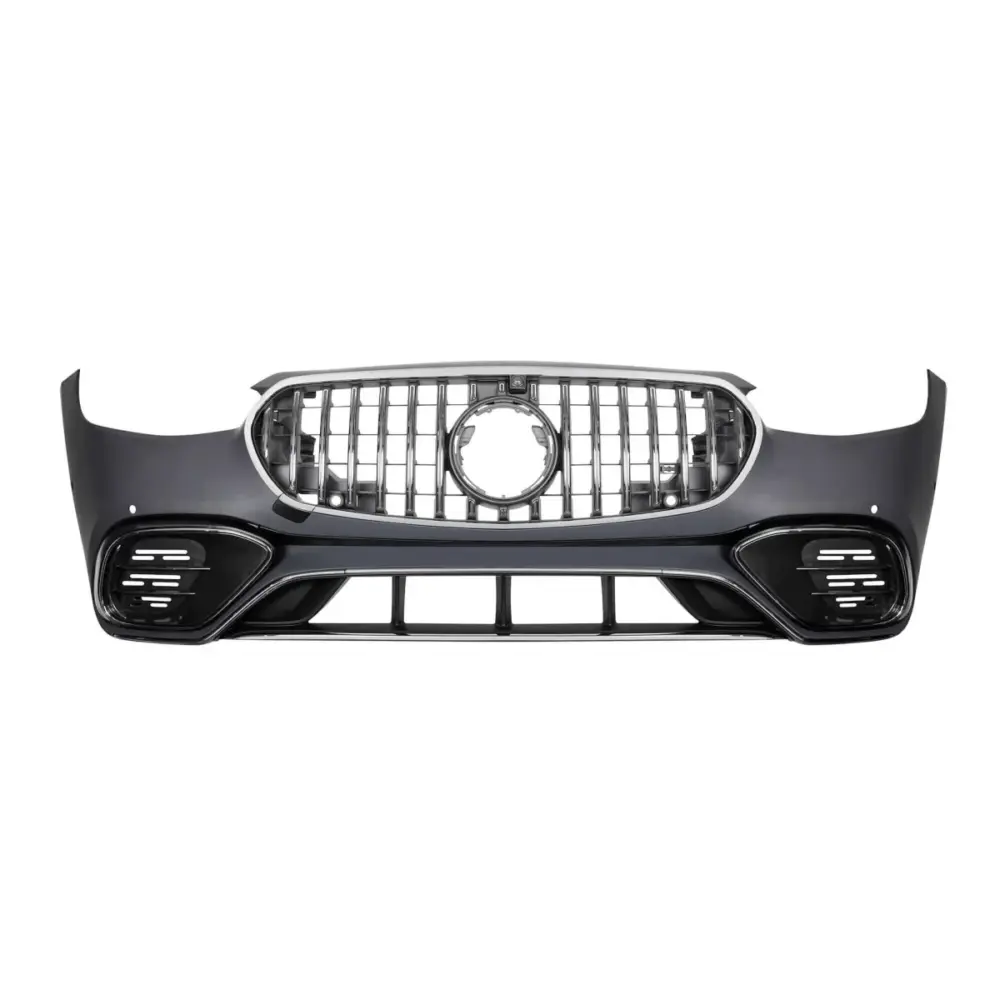 Paraurti Anteriore Sportivo Design S63 con Elementi Cromati per Mercedes Classe