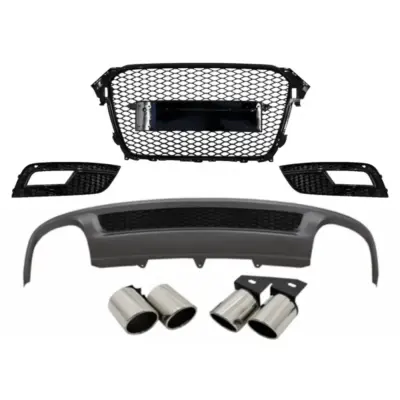 Paraurti Posteriore con Diffusore Aria e Terminali Scarico per Audi A4 B8