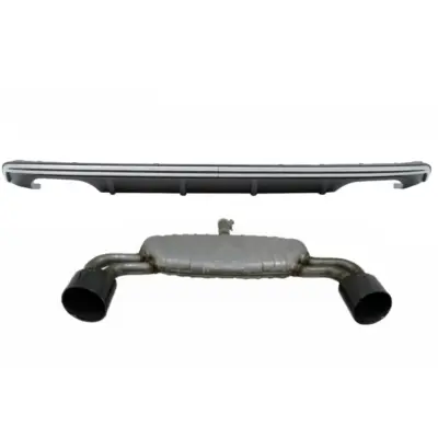 Paraurti Posteriore con Diffusore e Scarico Nero per Audi A3 8V 2012-2015