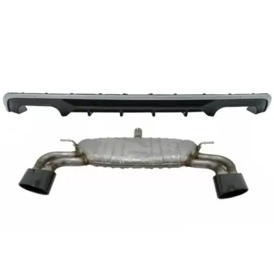 Paraurti Posteriore con Diffusore e Scarico Nero per Audi A3 8V Facelift