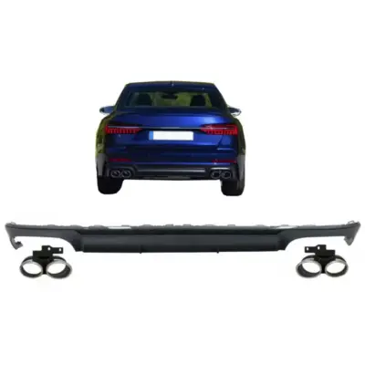 Paraurti Posteriore con Diffusore e Terminali Opaco per Audi A6 4K dal 2018