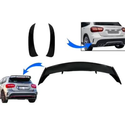 Paraurti Posteriore con Spoiler e Alette Laterali per Mercedes GLA X156