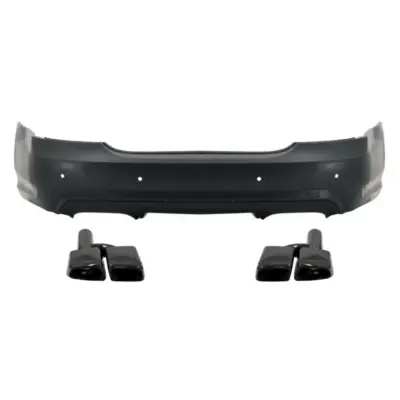 Paraurti Posteriore con Terminali Scarico Neri S65 Design per Mercedes Classe S