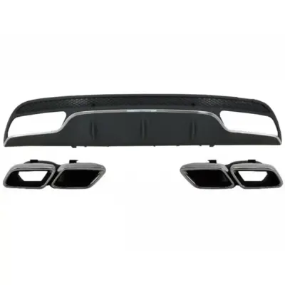 Paraurti Posteriore Diffusore C63 con Terminali Scarico per Mercedes Classe C