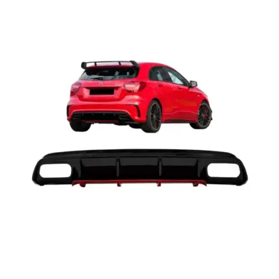 Paraurti Posteriore Diffusore Rosso A45 Design Mercedes Classe A W176 2015-2018