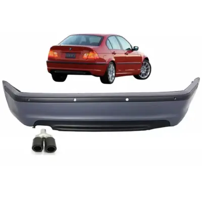Paraurti Posteriore M-technik con Terminale Scarico Fibra Carbonio BMW Serie 3