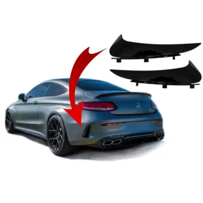 Paraurti Posteriore Parafanghi Laterali Nero Lucido per Mercedes Classe C C205