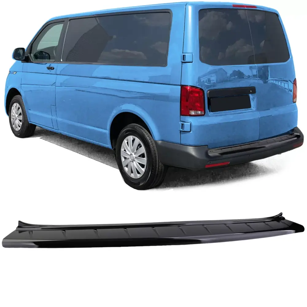 Paraurti Posteriore Protezione ABS Nero Lucido per Volkswagen Bus T5 T6 Doppia