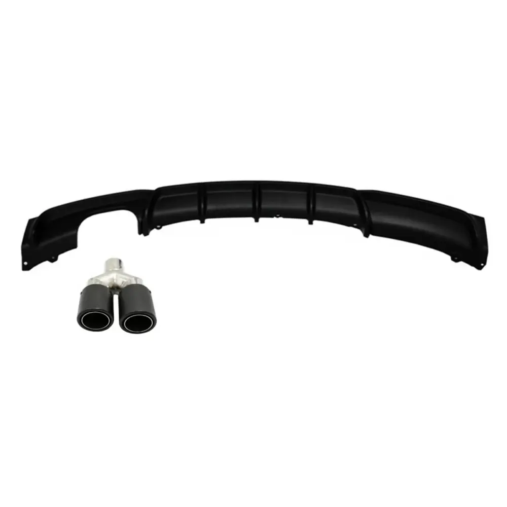 Paraurti Posteriore Spoiler Diffusore con Terminale Scarico Carbonio Opaco