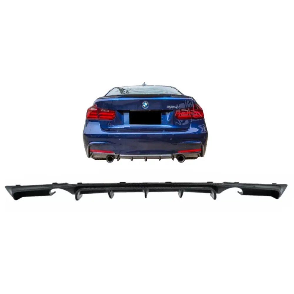 Paraurti Posteriore Spoiler Diffusore Doppia Uscita per BMW Serie 3 F30 F31