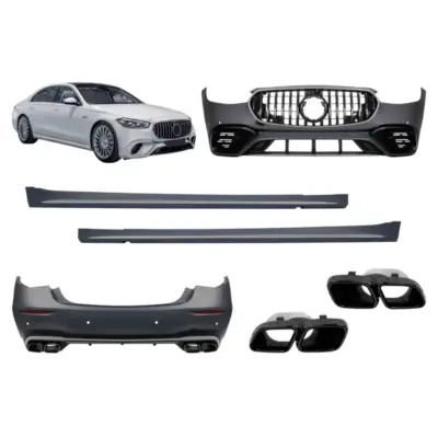 Paraurti Sportivo Design S63 con Elementi Cromati Scuri per Mercedes Classe S