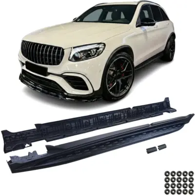 Pedane Laterali in Alluminio OE Style Nero Edition per Mercedes GLC X253 15-22