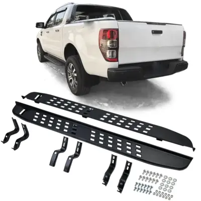 Pedane Laterali Nere per Ford Ranger T6 T7 T8 2012-2023 con Montaggio Facile