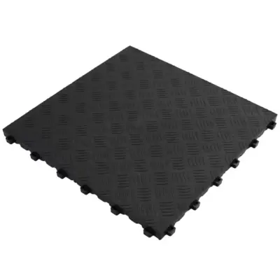 Piastrella Pavimento Antiscivolo Nera 40x40 cm Universale Garage Auto