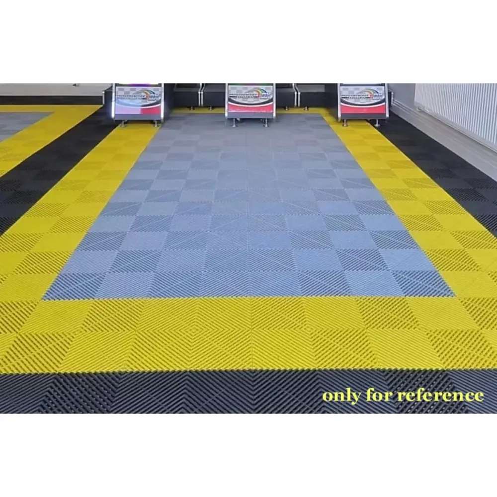 Piastrelle Pavimento Modulari Antiscivolo Grigio Chiaro per Garage Officina