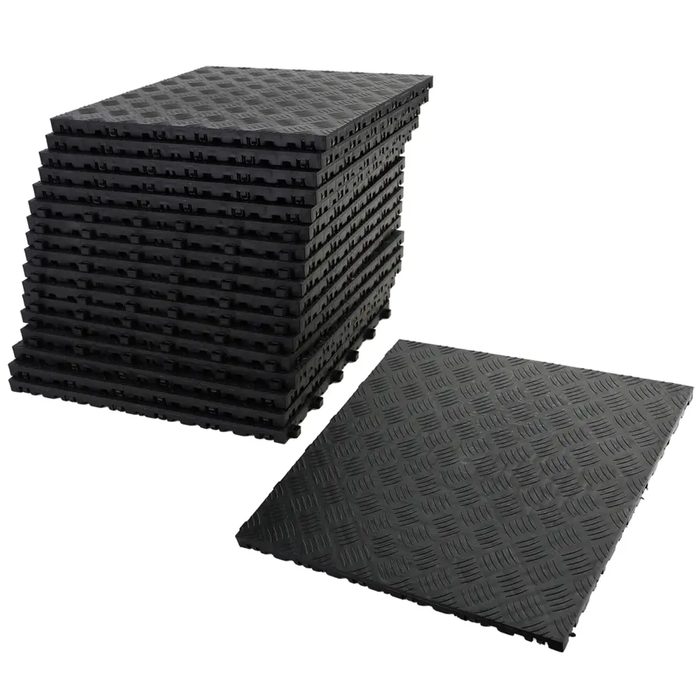 Piastrelle Pavimento Riffelblech 40x40cm Nere per Uso Universale, Robuste