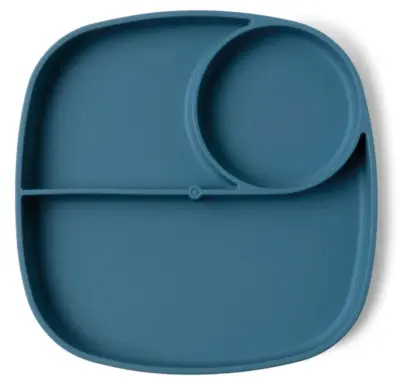 Piatto portaposate in silicone con scomparti divisori colore blu