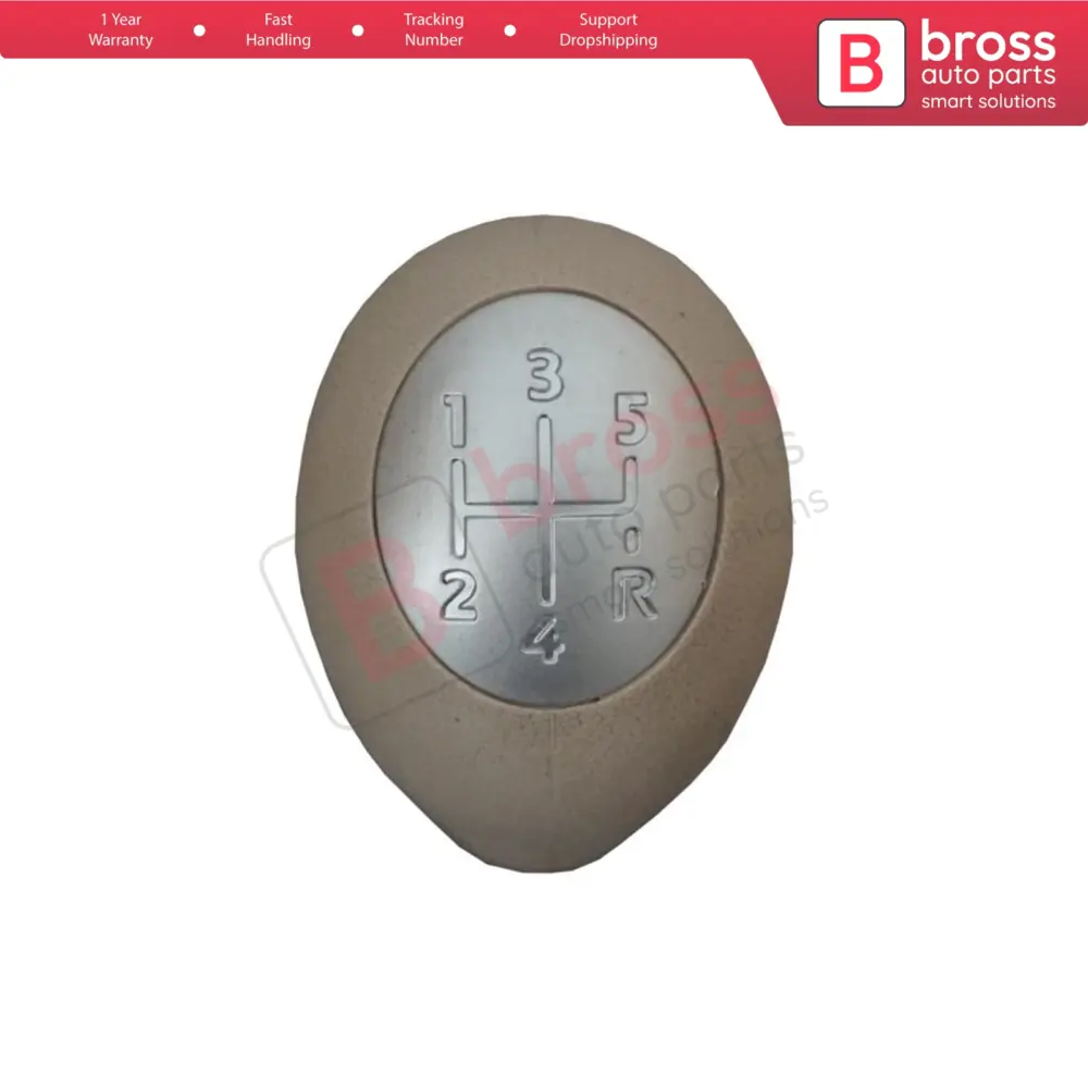 Pomello Cambio 5 Marce Beige Cromato per Renault Clio MK3 Scenic Kangoo Megane