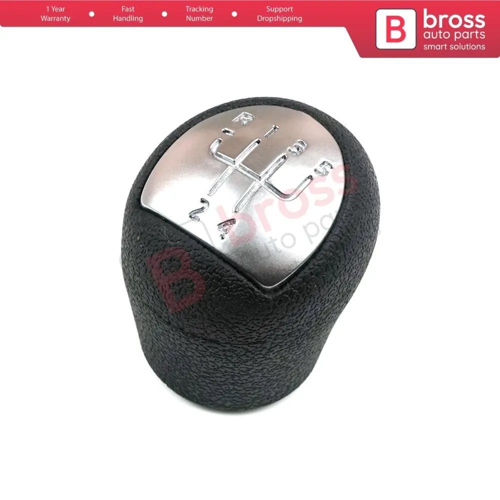 Pomello Cambio 5 Marce Nero Cromato per Renault Clio Megane Kangoo Twingo Logan