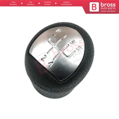Pomello Cambio 5 Marce Nero Cromato per Renault Clio Megane Kangoo Twingo Logan