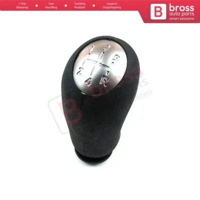 Pomello Cambio 5 Marce Nero Cromato per Renault Clio MK3 Scenic Kangoo Megane