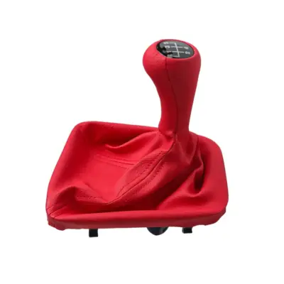 Pomello Cambio e Cuffia 5 Marce Rosso Senza Logo per BMW Serie 3 E46