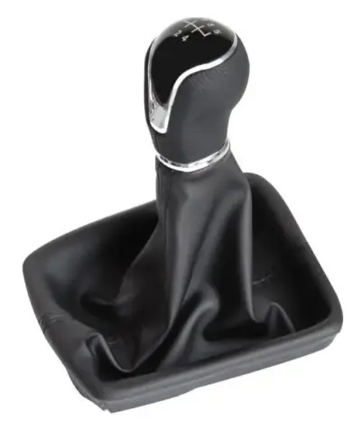 Pomello cambio manuale e cuffia leva pelle nera 5 per Seat Ibiza V 2017-2021