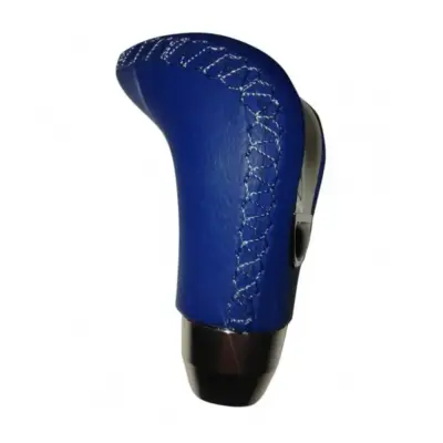 Pomello Cambio Universale Ovale Blu Cromo con Cuciture Normale Retromarcia