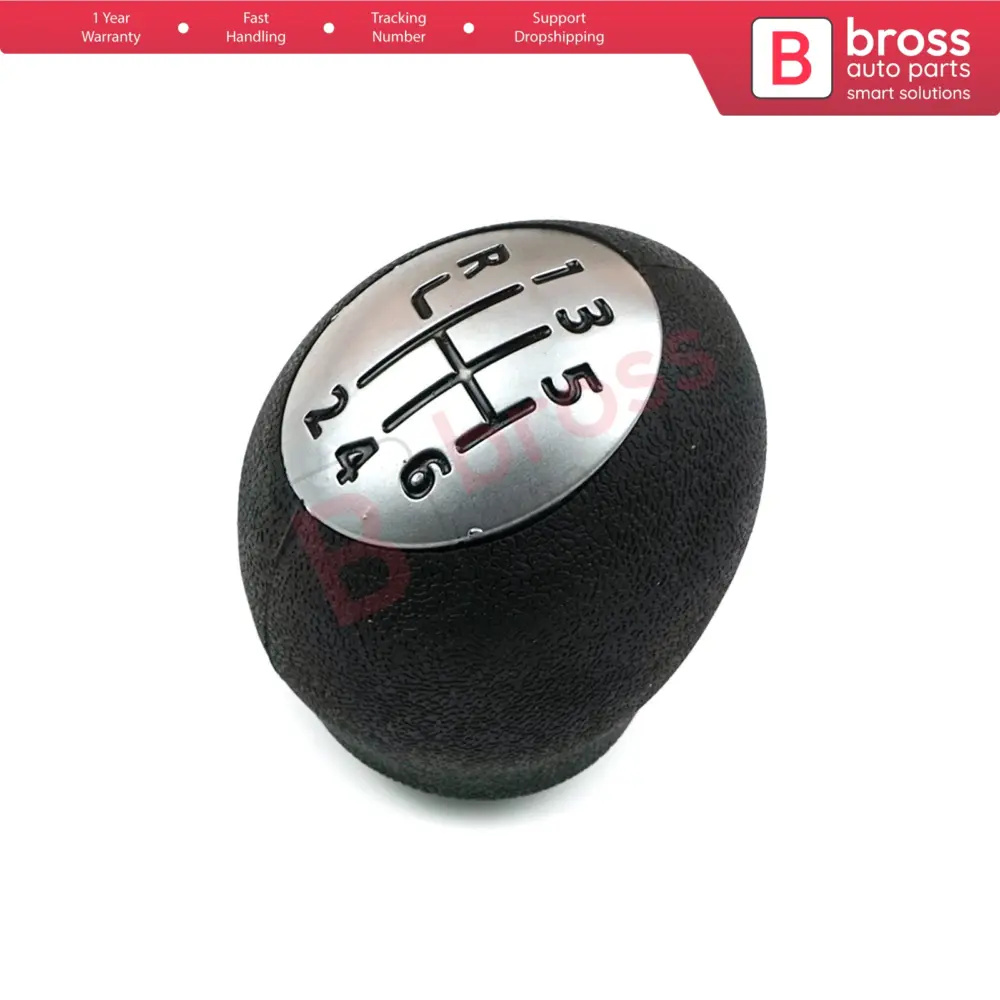 Pomello Leva Cambio 6 Marce Cromato Nero per Renault Dacia Nissan Opel