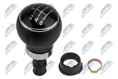 Pomello Leva Cambio 6 Speed Nero Cap Pelle per VW Golf V Vi Plus Jetta 2003+