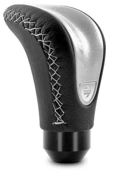 Pomello leva cambio auto sportivo in plastica nero argento ergonomico