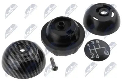 Pomello Leva Cambio Nero Carbon Fiber Texture 5 Speed per Fiat 500 2007