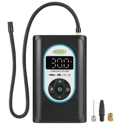 Pompa aria portatile ricaricabile gonfia pneumatici elettrica compatta
