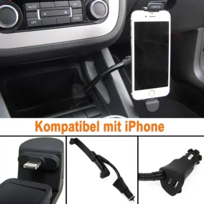 Porta Cellulare con Ricarica Universale per Auto iPhone 5 5C 5S 5SE 6 6S
