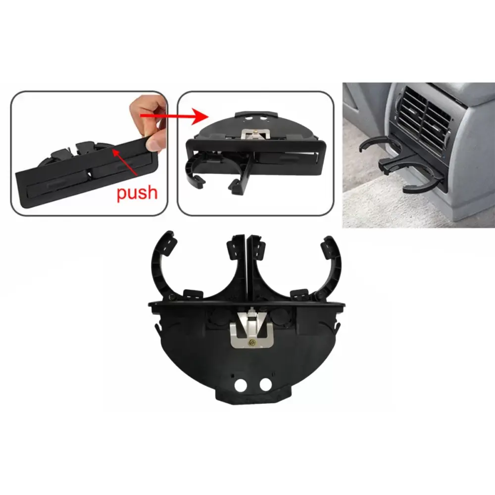 Portabicchieri Posteriore Nero per BMW Serie 5 E39 Berlina Touring 1995-2004