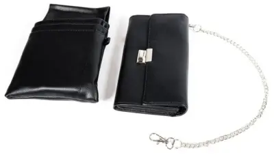 Portafoglio uomo donna similpelle nero piccolo compatto elegante slim design