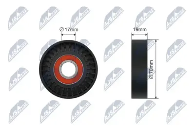 Puleggia Inversione Cinghia Poly-v Anteriore per Toyota Auris Corolla Yaris 1.3